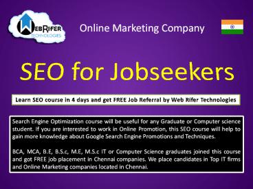 SEO Training, SEO Institute, SEO center, SEO courses Chennai (1)