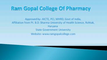 B. Pharma & M. Pharma Colleges in Delhi, India