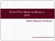 Nickel Wire Market in Russia to 2018