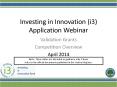 Investing in Innovation (i3) Application Webinar PowerPoint PPT Presentation