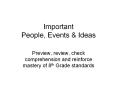 Important People, Events PowerPoint PPT Presentation