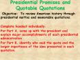 Presidential Promises and Quotable Quotations PowerPoint PPT Presentation