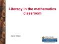 Literacy in the mathematics classroom PowerPoint PPT Presentation