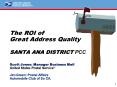 The ROI of Great Address Quality SANTA ANA DISTRICT PCC  Scott Jones: Manager Business Mail United States Postal Service PowerPoint PPT Presentation