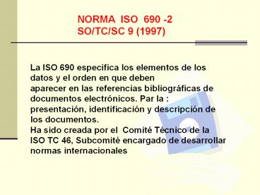 NORMA  ISO  690 -2 SO/TC/SC 9 (1997)
