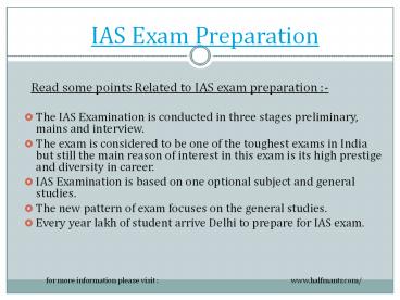 IAS Exam Preparation