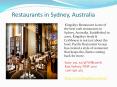 Restaurants in Sydney, Australia PowerPoint PPT Presentation