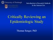 Critically Reviewing an Epidemiologic Study