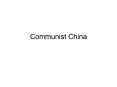 Communist China PowerPoint PPT Presentation