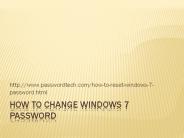 How to Change Windows 7 Password