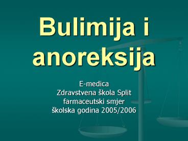 Bulimija i anoreksija