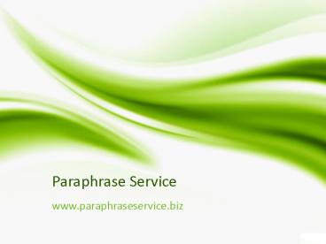 Paraphrase Service