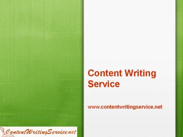 Content Writing Service