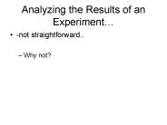 Analyzing the Results of an Experiment