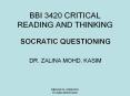 BBI 3420 CRITICAL READING AND THINKING PowerPoint PPT Presentation