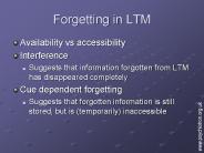 Forgetting in LTM