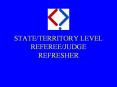 STATE/TERRITORY LEVEL REFEREE/JUDGE REFRESHER PowerPoint PPT Presentation