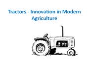 Tractors - Innovation in Modern Agriculture
