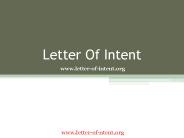 Letter Of Intent