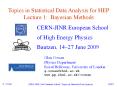 Topics in Statistical Data Analysis for HEP Lecture 1: Bayesian Methods PowerPoint PPT Presentation