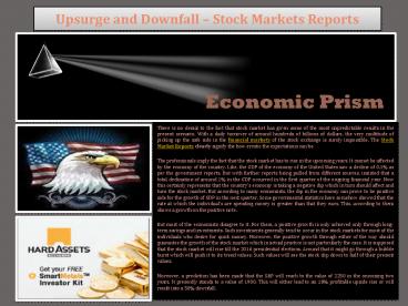 Upsurge and Downfall – Stock Markets Reports