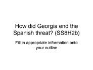 How did Georgia end the Spanish threat? (SS8H2b)