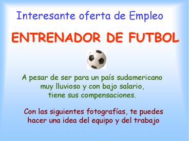 Interesante oferta de Empleo