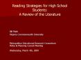 Reading Strategies for High School Students: A Review of the Literature PowerPoint PPT Presentation