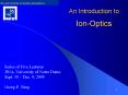 An Introduction to   Ion-Optics PowerPoint PPT Presentation