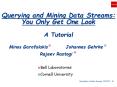 Querying and Mining Data Streams: You Only Get One Look A Tutorial PowerPoint PPT Presentation