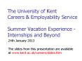 The University of Kent Careers PowerPoint PPT Presentation