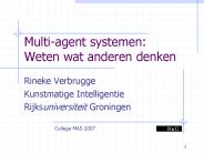 Multi-agent systemen: Weten wat anderen denken