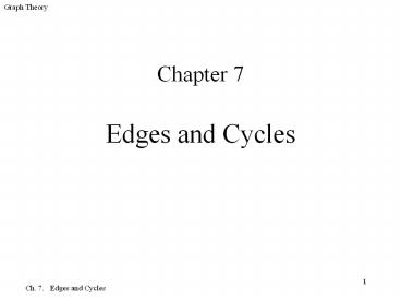Edges and Cycles