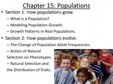 Chapter 15: Populations
