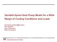 Variable-Speed Heat Pump Model for a Wide Range of Cooling Conditions and Loads PowerPoint PPT Presentation
