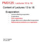 PM3125: Lectures 16 to 18