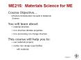 ME215: Materials Science for ME PowerPoint PPT Presentation