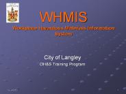 WHMIS Workplace Hazardous Materials Information System