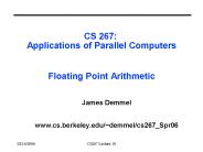 CS 267: Applications of Parallel Computers  Floating Point Arithmetic