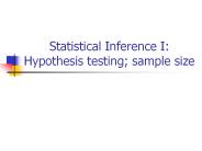 Statistical Inference I: Hypothesis testing; sample size