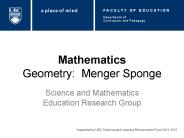Mathematics Geometry: Menger Sponge