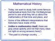 Mathematical History