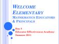 Welcome Elementary Mathematics Educators PowerPoint PPT Presentation