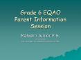 Grade 6 EQAO Parent Information Session PowerPoint PPT Presentation