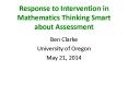Response to Intervention in Mathematics Thinking Smart about Assessment PowerPoint PPT Presentation