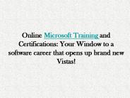 Microsoft On-line Training (1)