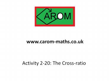 Activity 2-20: The Cross-ratio