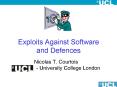 Exploits Against Software and Defences PowerPoint PPT Presentation