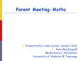 Parent Meeting-Maths PowerPoint PPT Presentation