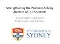 Strengthening the Problem-Solving Abilities of Our Students PowerPoint PPT Presentation